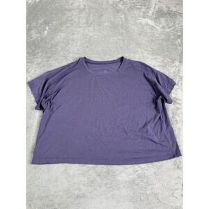 Lululemon Oversized Cropped T Shirt Women's Size 8 Purple Workout